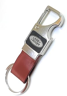 Jdp Novelty_Metal Leather Opner Keychain for Land Rover Car. Brown Colour Key Chain ()