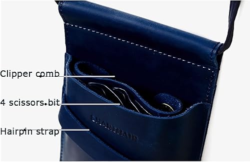 Professional Barber Waist Pouch - Leather Scissor Holster & Tool Bag(B)