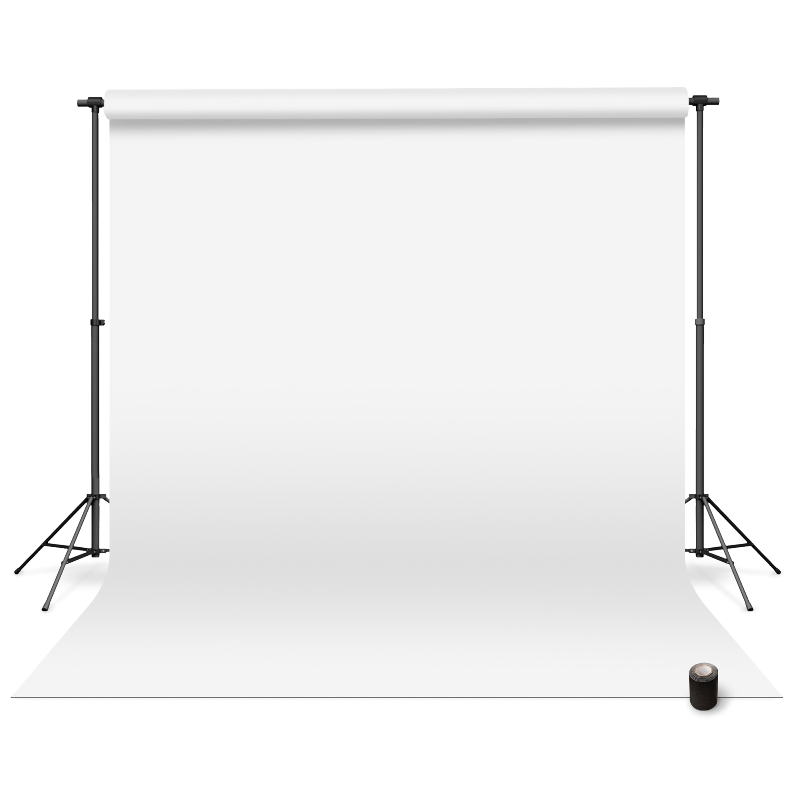 Denny Mfg - Seamless Paper Backdrop for Photoshoot with Free Gaffer Tape – Bright White Photography Paper Roll Background with Matte Finish for Studio, Video & Content Creation – (86 in x 36 ft) ( Paper ONLY STAND NOT INCLUDED)