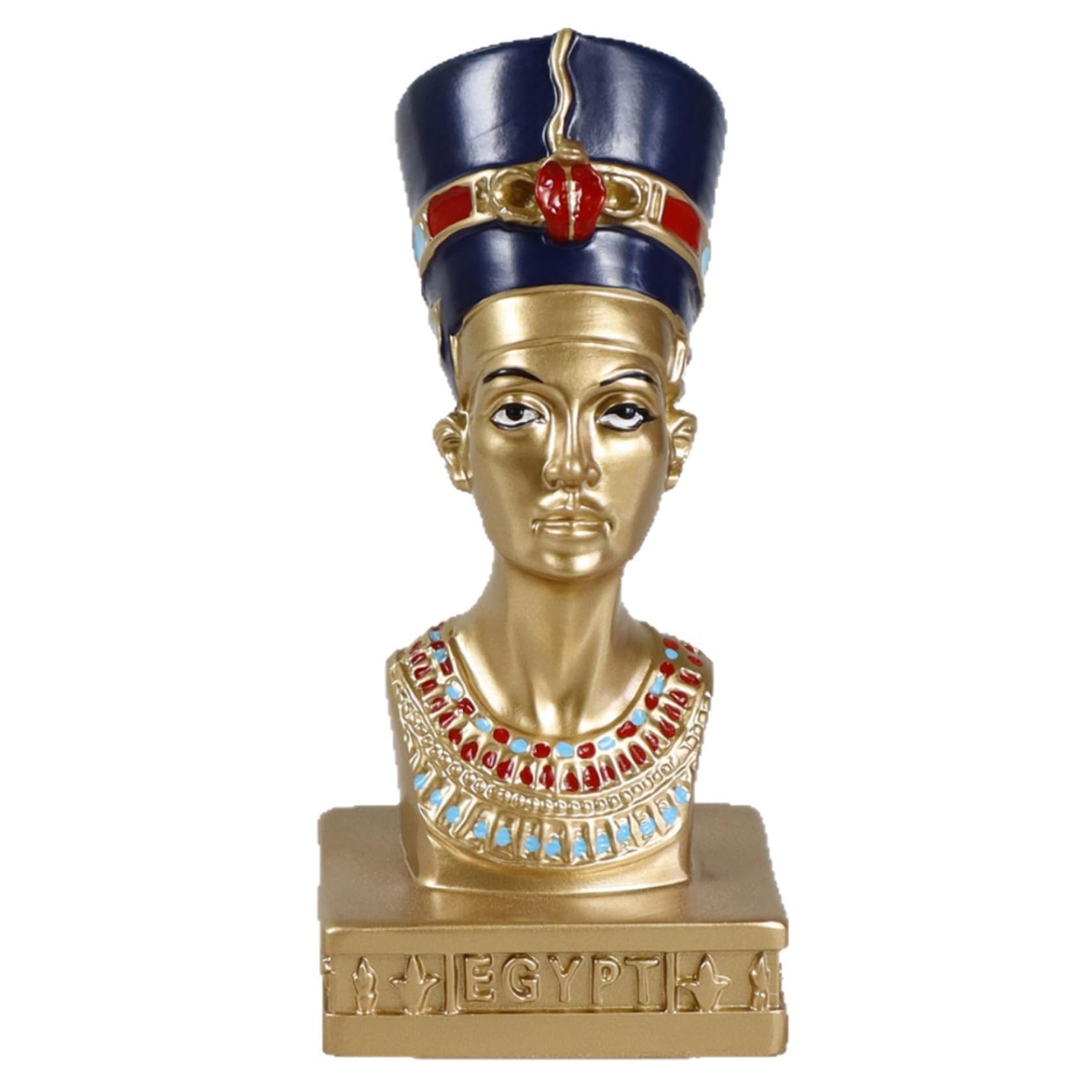 Tsawntd Statues, Egyptian Statue, Ancient Egyptian Decor Figurine, Resin Sculpture for Home Shelf & Table, Vintage Blue & Gold Art