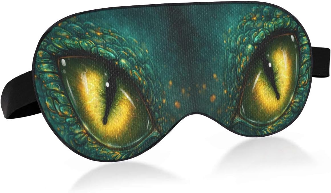 ALAZA Eye of Dinosaur Dragon Sleep Mask for Women Men Blackout Cooling Funny Eye Mask for Sleeping with Elastic Strip