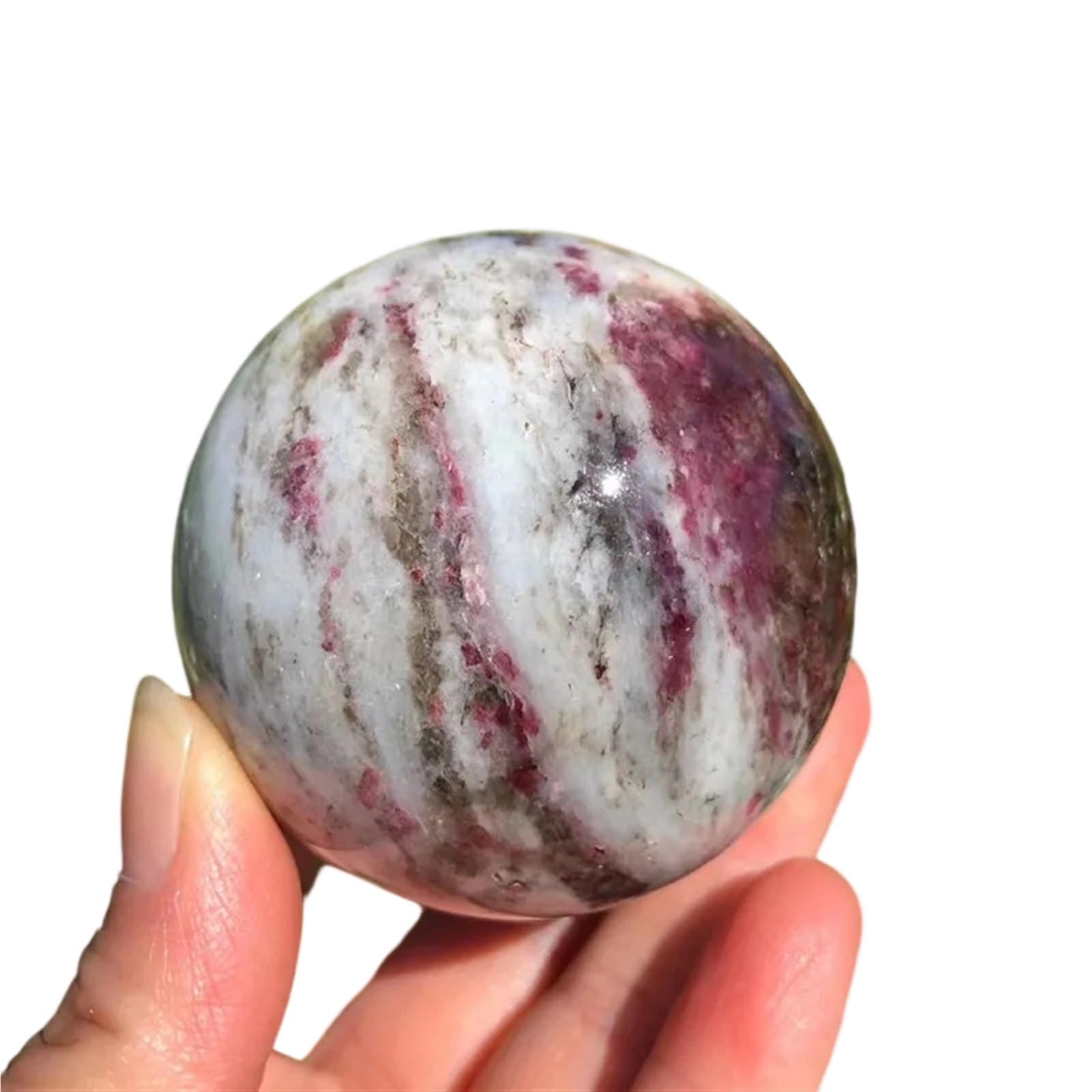 HAOYUNS Beautiful Natural Septarium Stone Quartz Crystal Ball for Home Decoration - 1pc Natural Stone Polished Sphere(6cm)