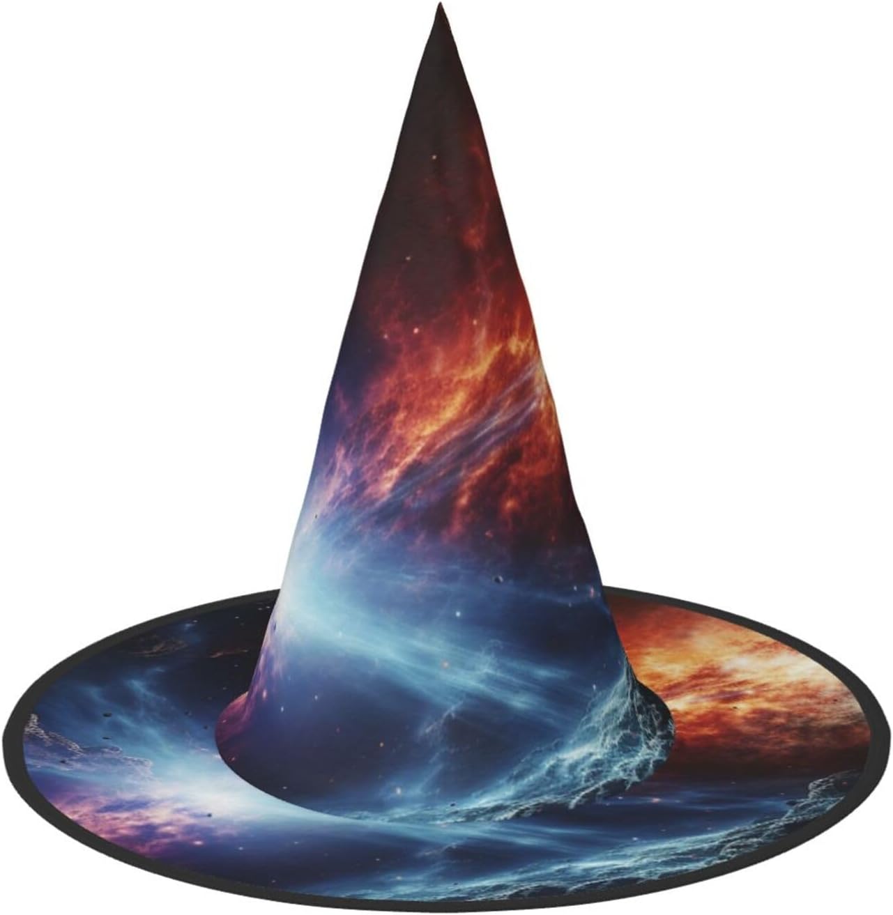 Women's Witch Hat Oversized Witches Hats Outer Space Stars Halloween Wizard Hat Party Cosplay Costume Accessory