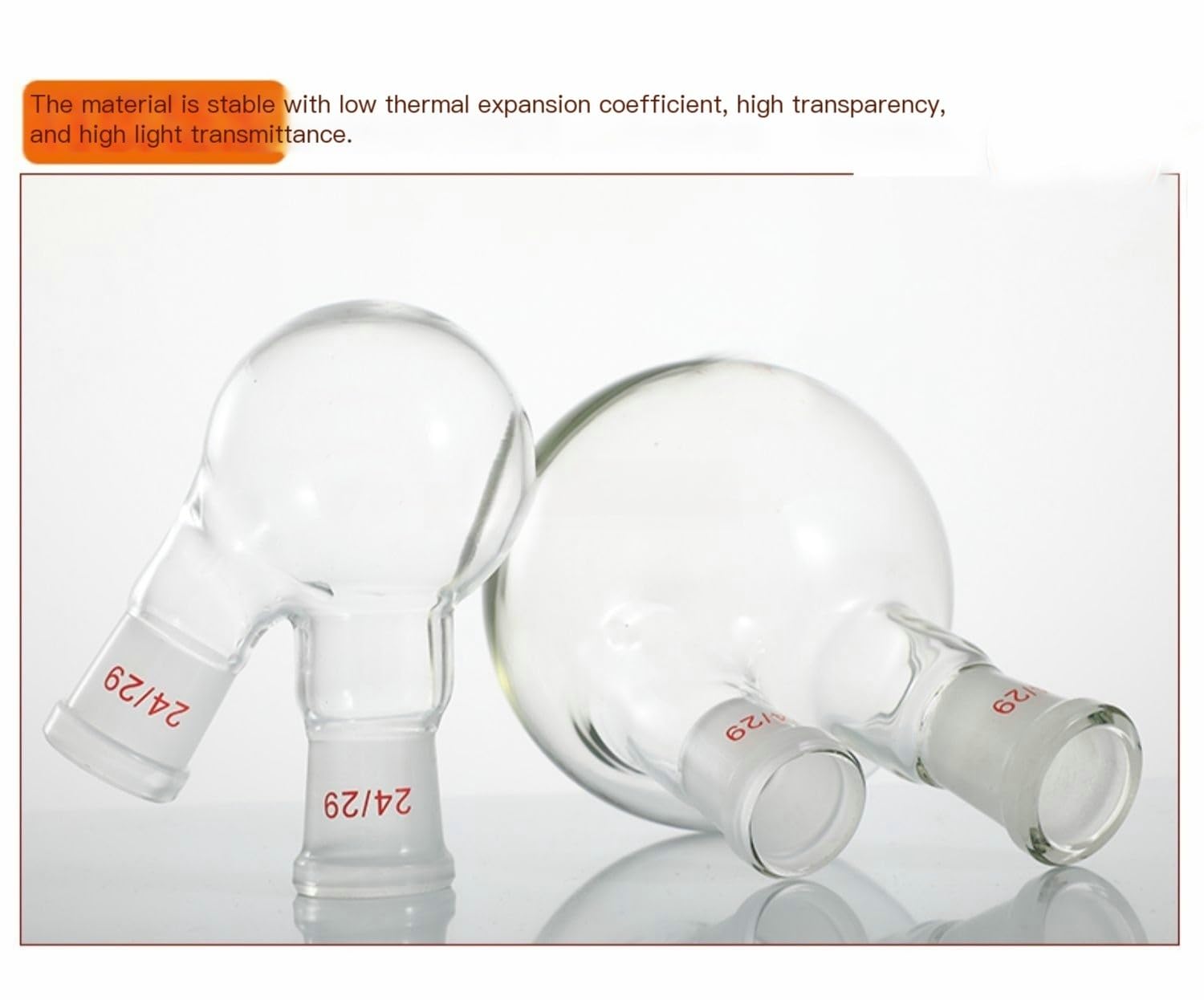 Temperature Resistant Oblique Two-Necked Flask - 500ml Thick Wall Distillation Reaction Flask(24x24)