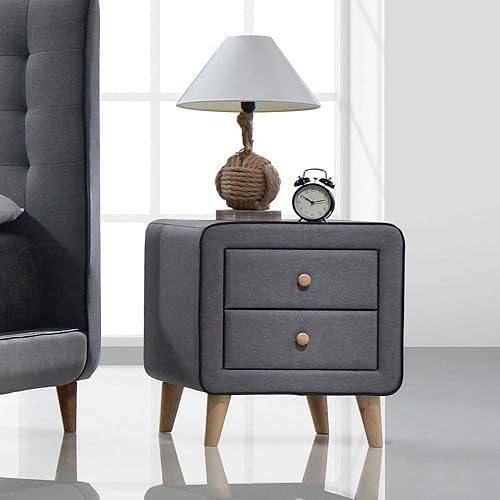 Acme Valda Nightstand in Light Gray Fabric 24523