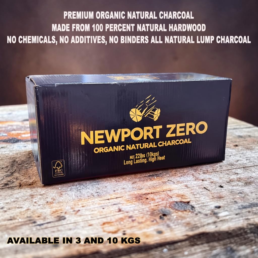 Newport Zero BBQ Starter Kit: 6.61 lbs All-Natural Hardwood Lump Charcoal, Jumbo Butane Torch, 300ml Butane Fuel, Jet Fan Fire Starter, Complete Charcoal Grilling Set