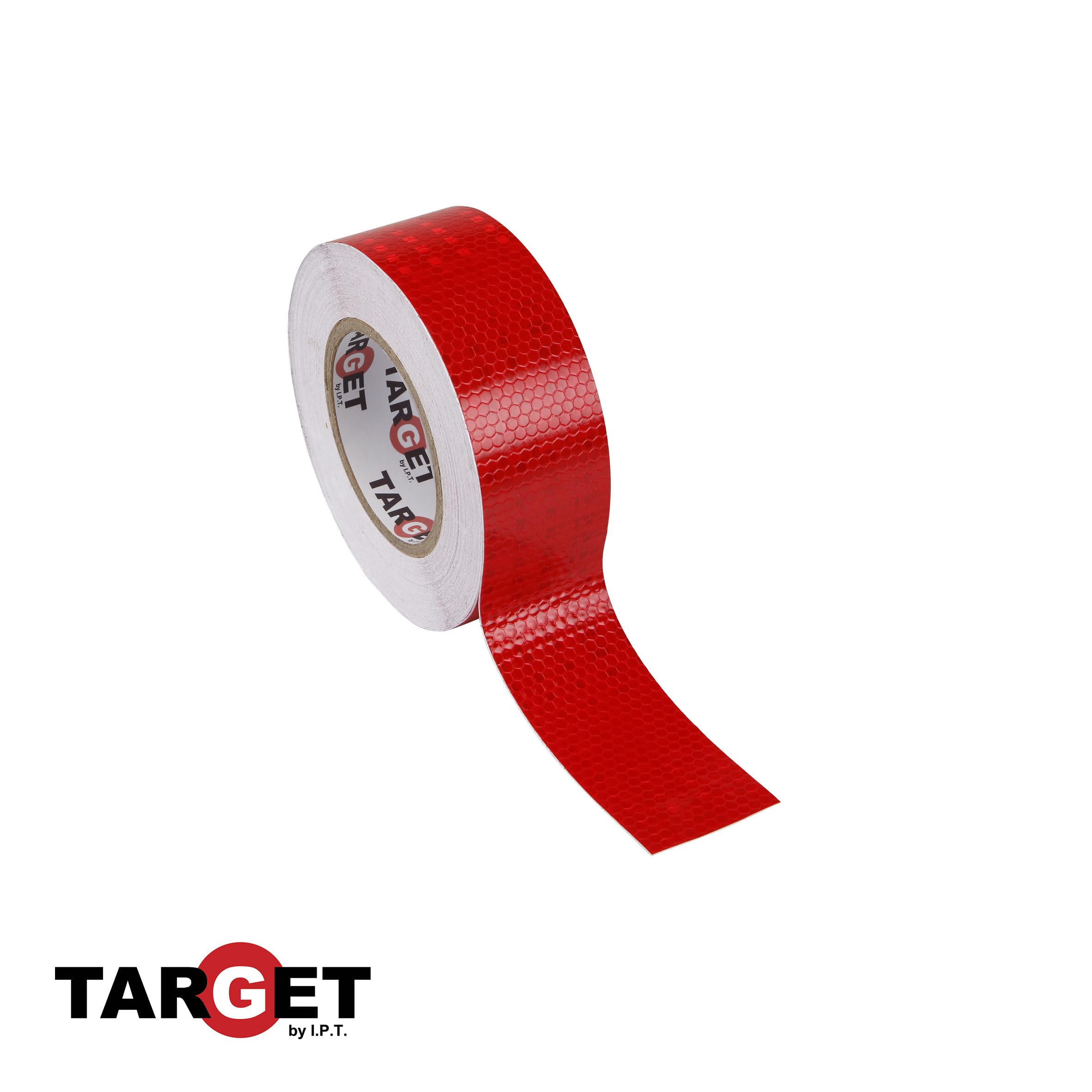 TARGET CRR33100 - Cinta Reflectante - Adhesiva - 33 Metros x 100 Milímetros - Advertencia - Señalización - Marcaje - Extra Ancha - Peligro - Seguridad - Roja