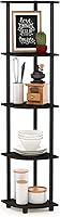 Furinno Turn-N-Tube 5-Tier Corner Bookshelf Shelf, Espresso - Space-Saving Open Storage for Living Room, Office, Bedroom Organization