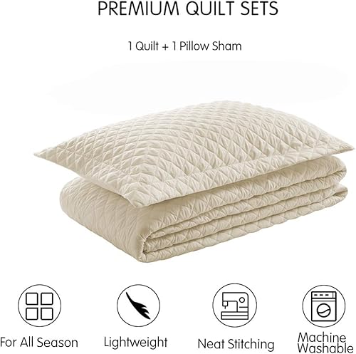 Vista 178 de SunStyle Home - Juego de colcha de cama de microfibra, ligero y suave, reversible, patrón de colcha, colchas para todas las estaciones. 01 - Verde