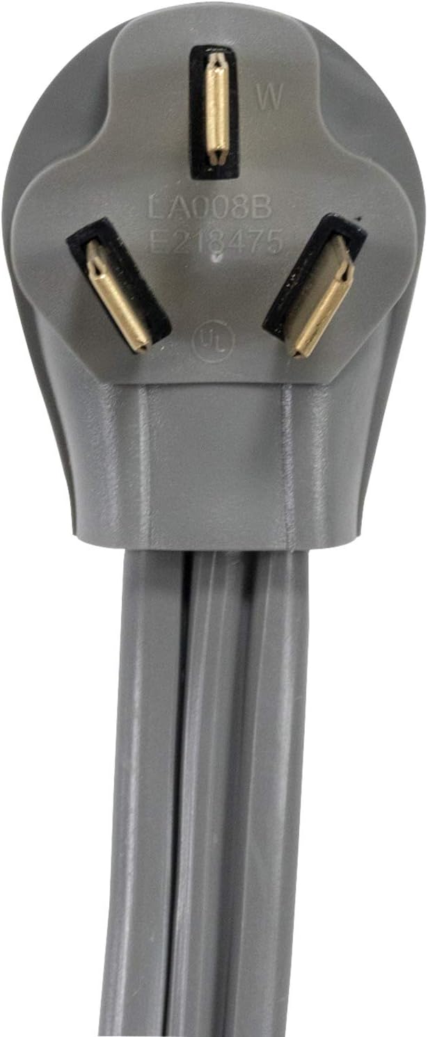 Certified Appliance Accessories 40-Amp Appliance Power Cord, 3 Prong Range Cord, 3 Wires with Eyelet Connectors, 5 Feet, Copper Wire
