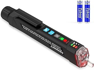 MESTEK Voltage Tester, Non Contact Voltage Detector with Dual Range AC 12V-1000V/48V-1000V, Live/Null Wire Tester, Electrical Tester with Flashlight, Buzzer Alarm, Wire Breakpoint Finder, Pocket Clip