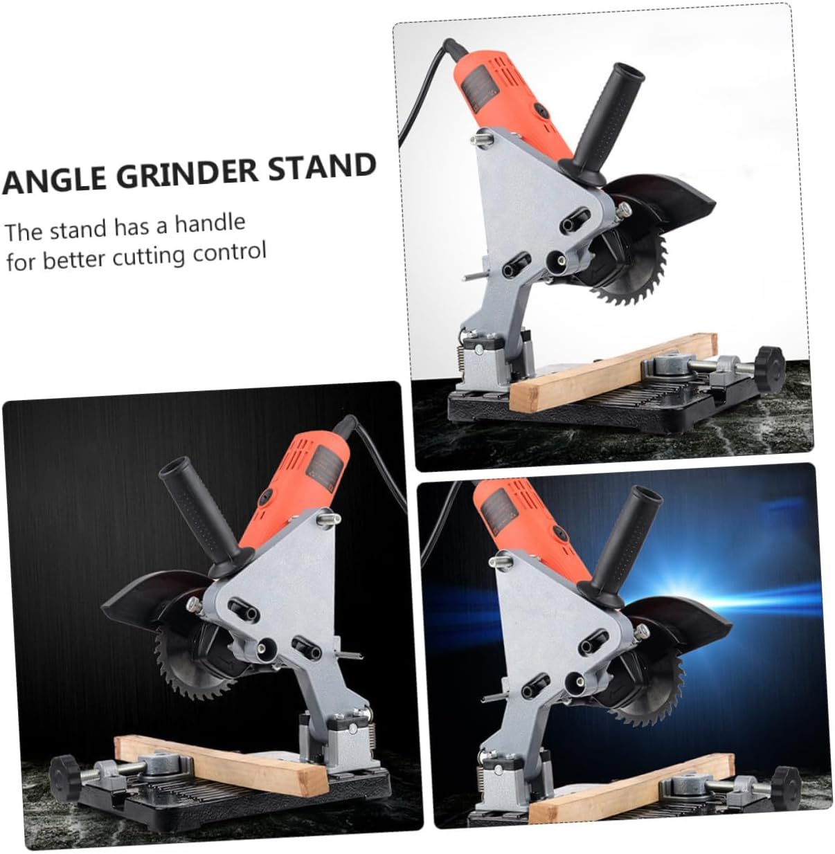 Veemoon Angle Grinder Stand Holder Multifunctional Fixed Angle Base Cutting Machine Support Bracket Desktop Grinding Tool Rack for Power Tool Accessories