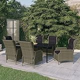 grande table ovale avec rallonges Ensemble de salle à manger robuste de 7 pièces pour 6 personnes. Cet élégant ensemble de meubles de jardin comprend 1 table en verre (200 x 100 x 74 cm) et 6 chaises confortables avec dossier réglable. Les cadres en acier revêtu par pulvérisation assurent une grande stabilité et durabilité, idéal pour votre salle à manger en plein air.