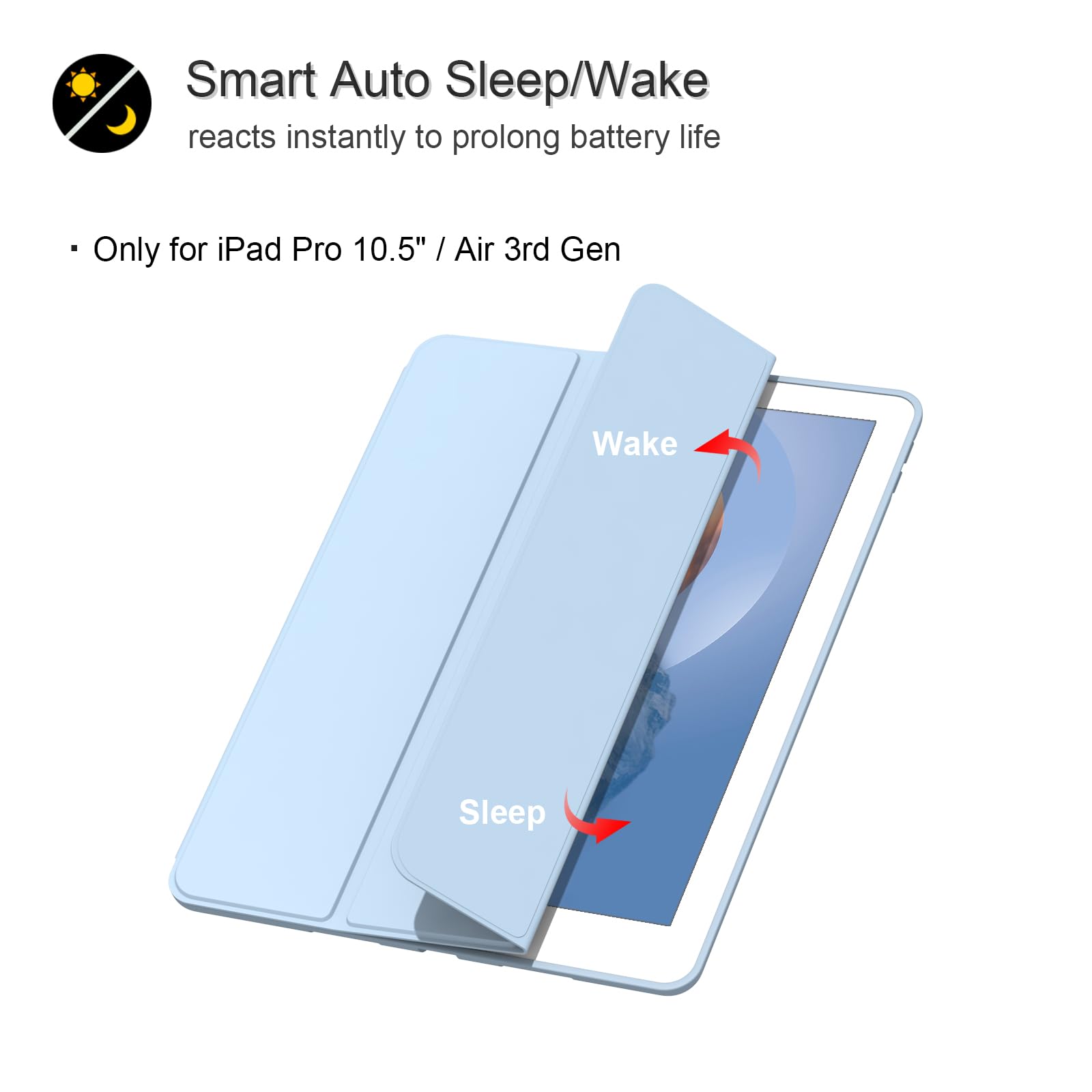 Durasafe Ultra Slim Smart Cover Per IPad Pro 10.5 (2017) - Custodia Con Retro Trasparente, Funzione Stand E Sleep/Wake