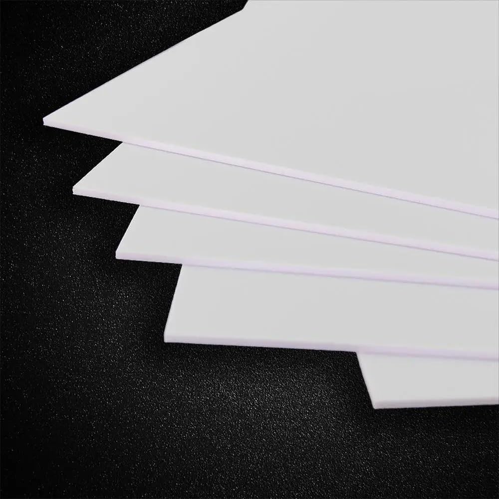 Pannelli in plastica ABS, lastre per modellismo, cartelloni pubblicitari architettonici, cartelloni pubblicitari, badge per ufficio, bianco, 1 pezzo, 200 x 200 x 5 mm
