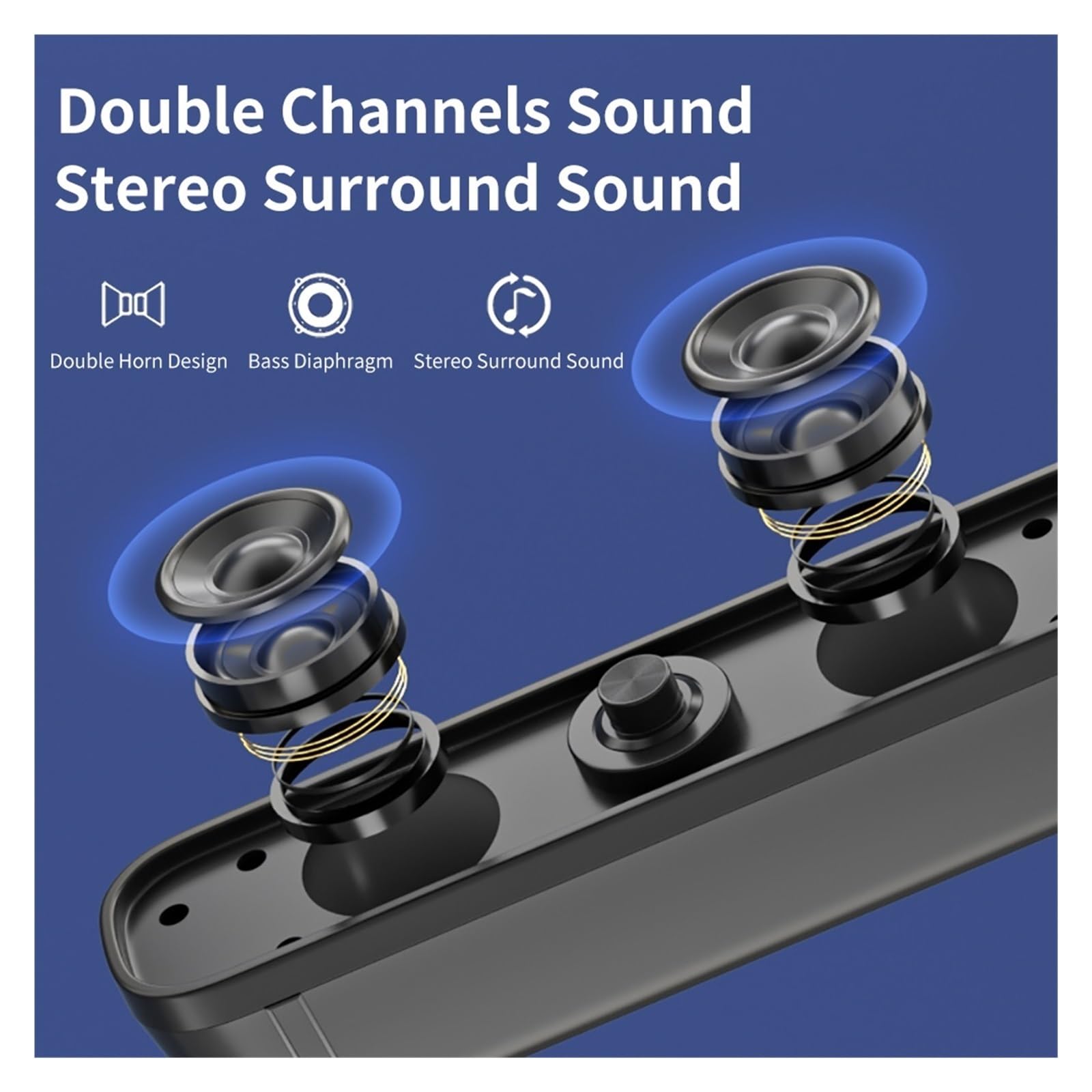 Głośnik Do Komputera Stacjonarnego Surround Stereo 3.5Aux USB Soundbar System Komputer TV Telefon HIFI Subwoofer Przewodowy Mocny Bas Wszechstronne MożLiwośCi PodłąCzenia