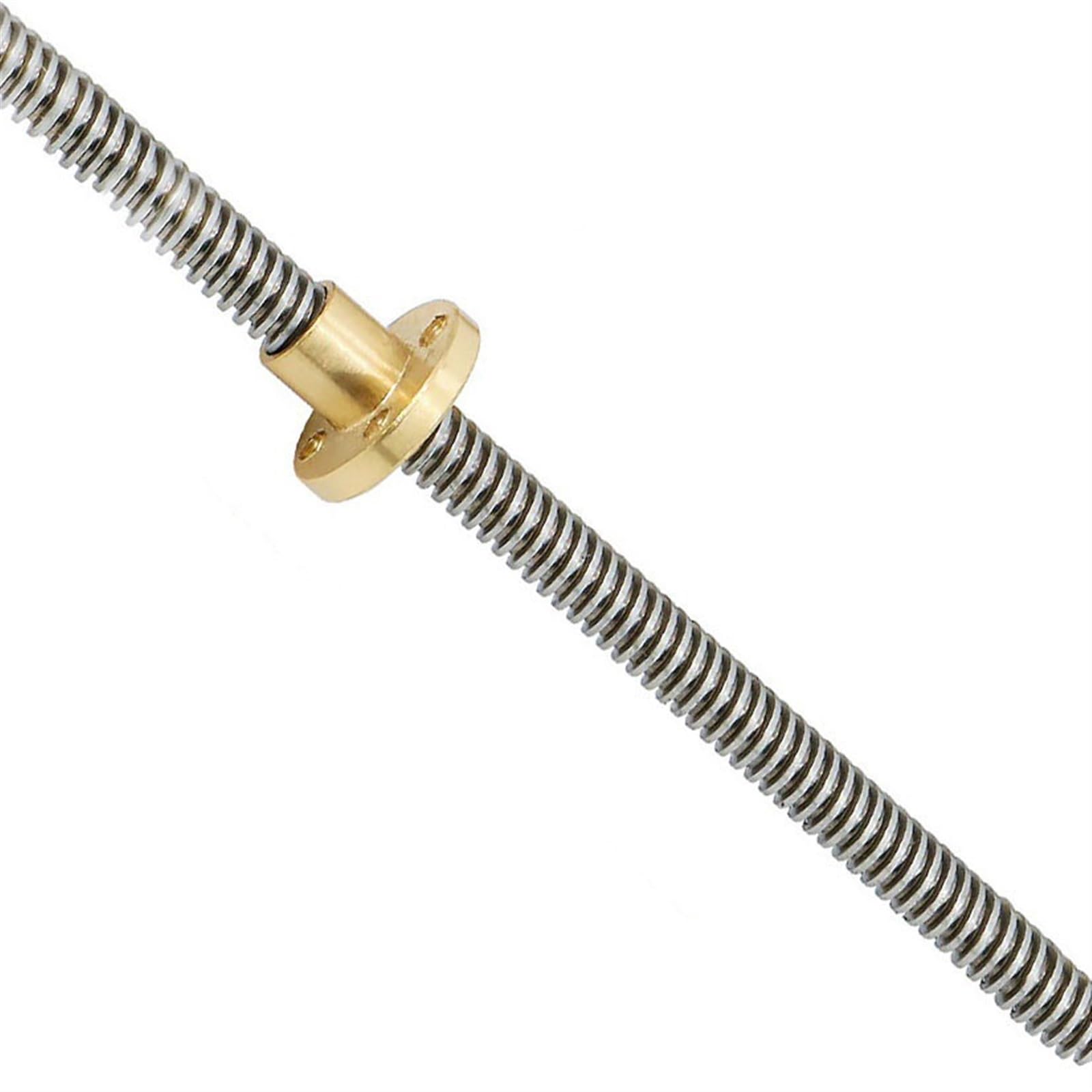 Screw Pitch T8 Stepper Motor Driving Trapezoidal Rod 2mm Pitch 8mm Lead T8 Lead Screw Rod With Brass Nut Thread Lead Screw Shaft Nut (Color