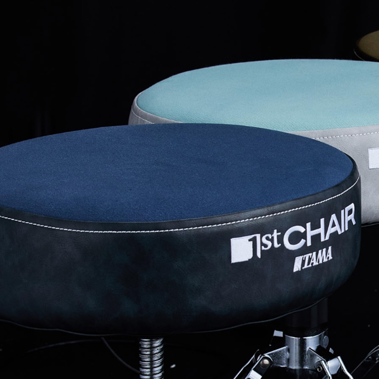 Tama HT430CVNB - Taburete para batería (1ª silla, asiento redondo, edición limitada, incluye baquetas keepdrum), color azul