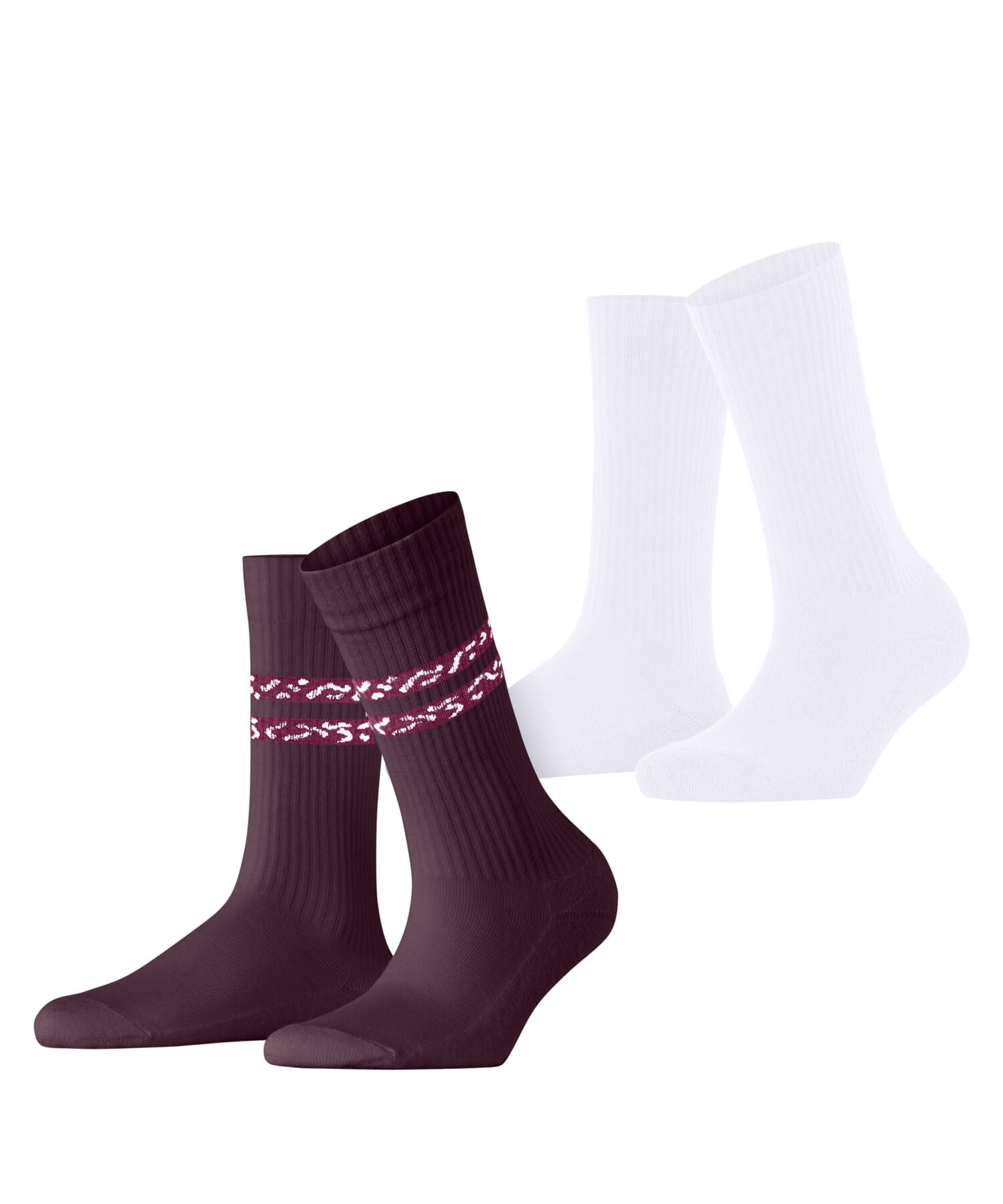 ESPRIT Damen Memphis Rib 2-Pack Socken gemustert atmungsaktive nachhaltige biologische Baumwolle 2 Paar