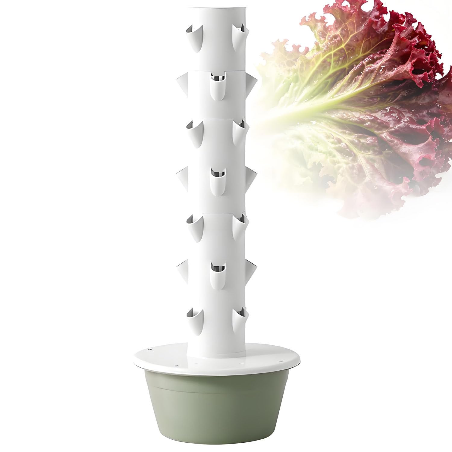 Kits de cultivo hidropónico en torre, opciones de 20/28/36 cápsulas, bomba con temporizador para macetero vertical, para hortalizas de hoja verde, melones, fresas y flores. 7layers-WithoutLight