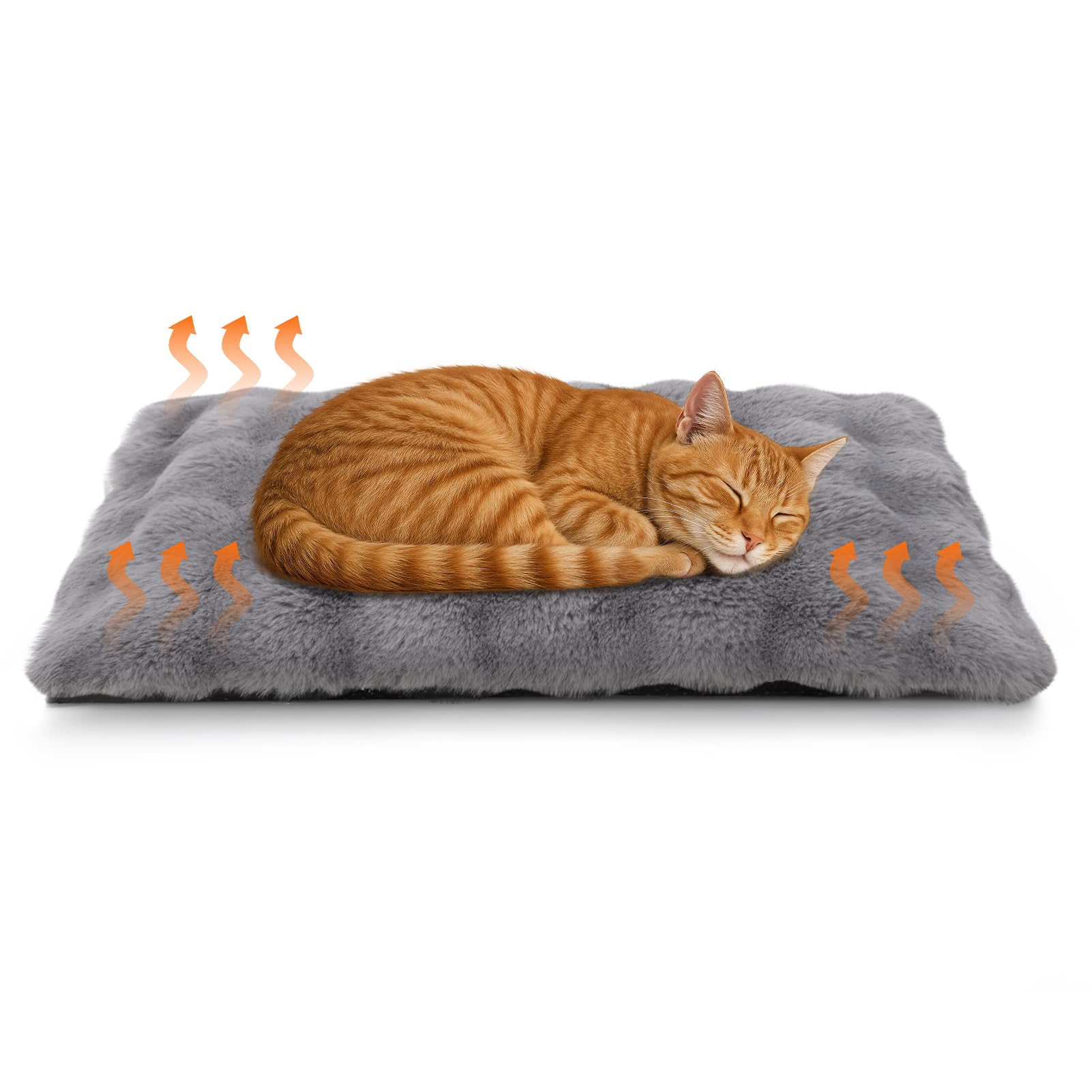 Wdmiya Coussin Auto-Chauffant Voyage Chat & Chien, 60x45 cm Tapis Hiver Thermique Lit Animaux de Compagnie pour Intérieur & Exterieur, Lavable, Imperméable, Antidérapant (Gris, M)