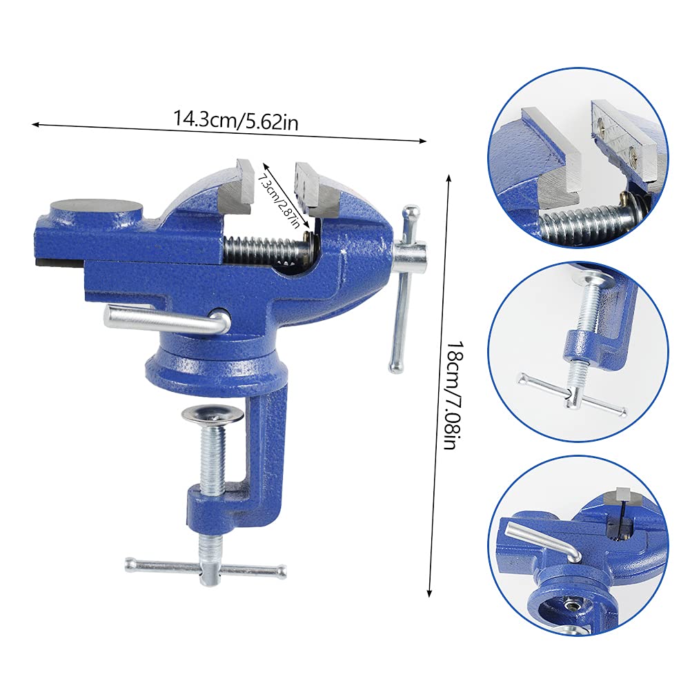 Mesa giratoria de 360 grados universal Vice Banco portátil Pinza abrazadera Inicio Abrazadera suministro madera Reparación carpintería Herramienta mano metalería Máquina de soldar