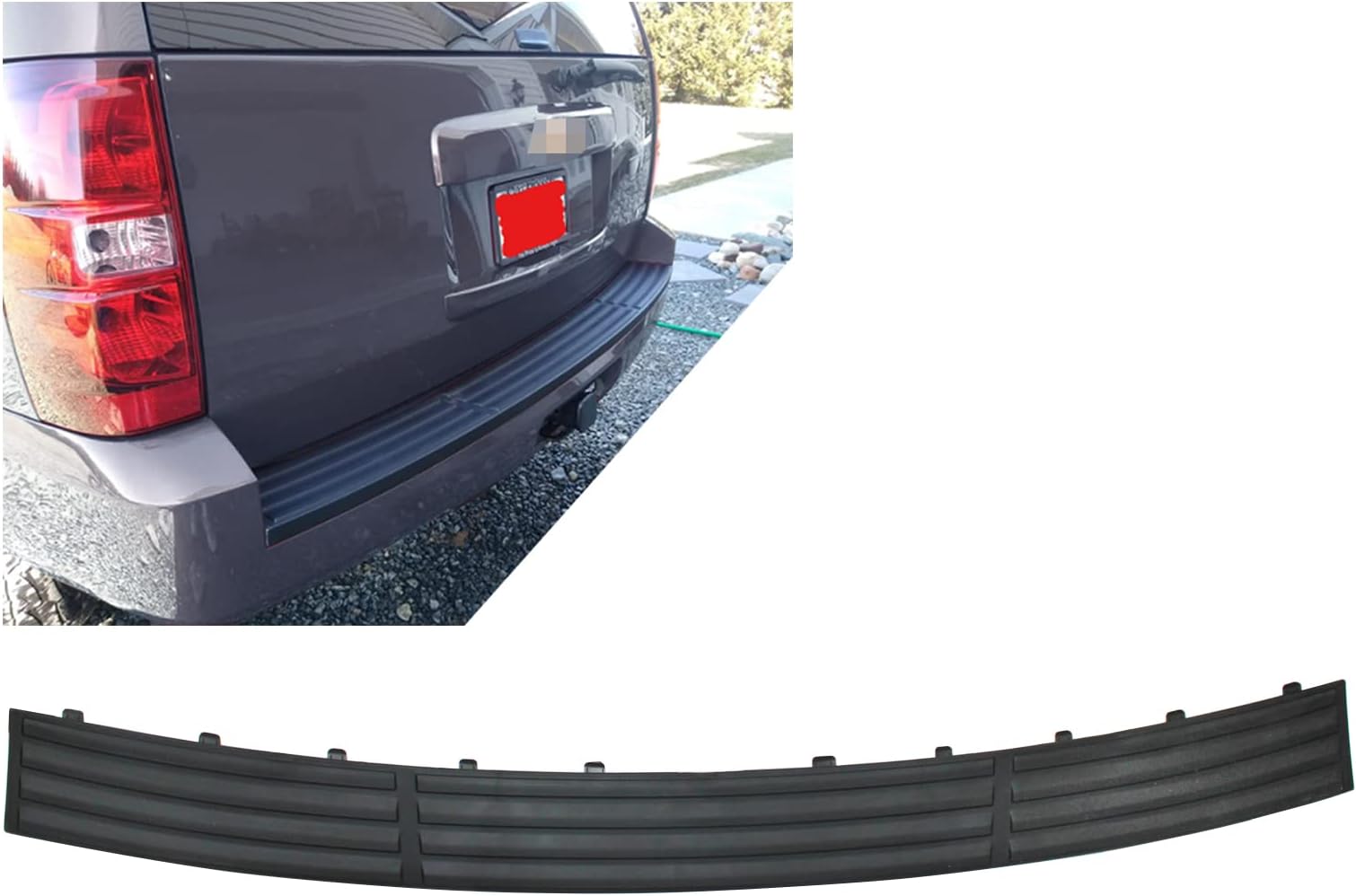 Rear Bumper Step Pad Compatible With 2007-2014 Chevy Suburban, Tahoe, Yukon XL GM1191130/ 15203817-Matte Black
