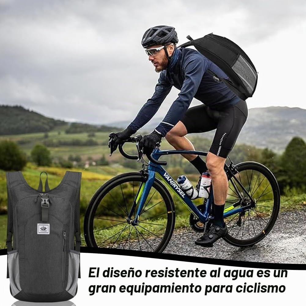 Mochila De Bicicleta Ultraligera 15l con Portabidón De Bicicleta Botella De Bicicleta De 610 ml,Mochila De Hidratación Ultraligera para Trail para Ciclismo, Deporte, Hidratación para Hombre MTB