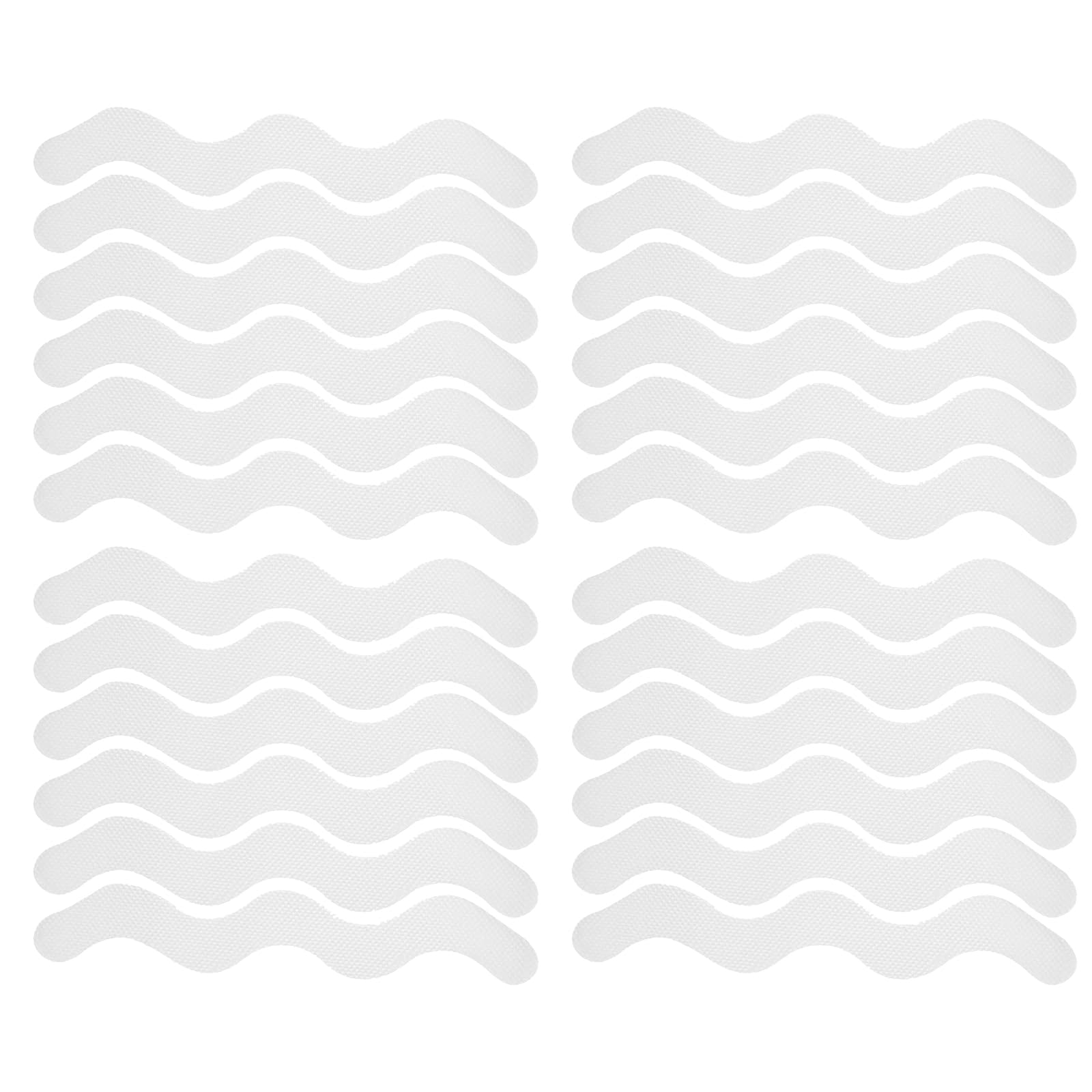 FJDRSIG 24 Pieces Non Slip Shower Stickers,Wave Anti Slip Bath Stickers, Self-Adhesive Bathtub Sticker for Stairs,for Stairs,Shower Room,Slippery Surfaces,Toilet Steps,Sauna,Kitchen (White)