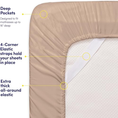 Vista 273 de 1500 Supreme Collection - Juego de sábanas extrasuaves con esquinas tipo bolsillos profundos, ropa de cama hipoalergénica sin arrugas, más de 40