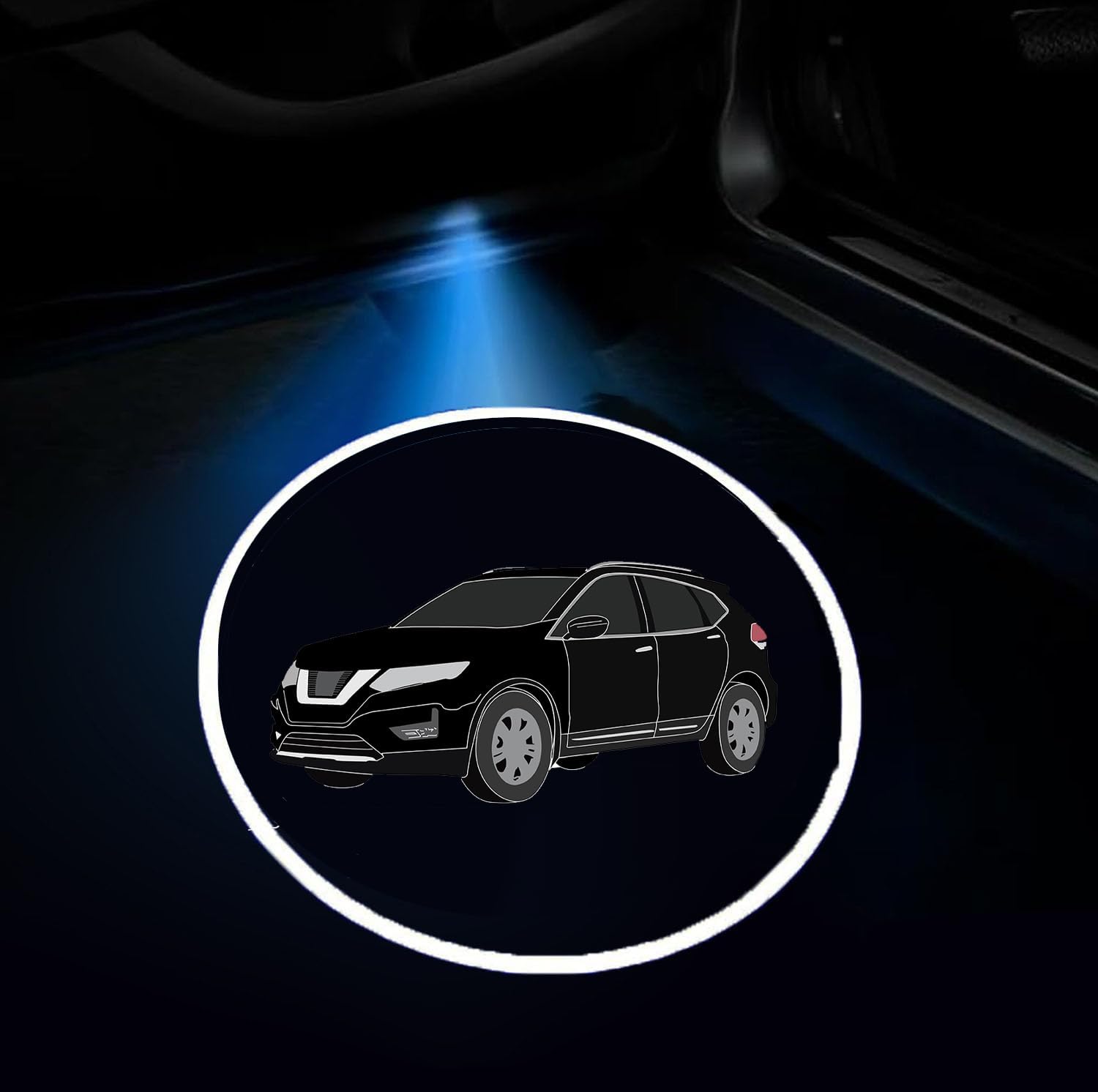 2PCS fit for ROGU LED Car Door Projector Courtesy Lights Ghost Shadow Welcome Lamp (ROGU)