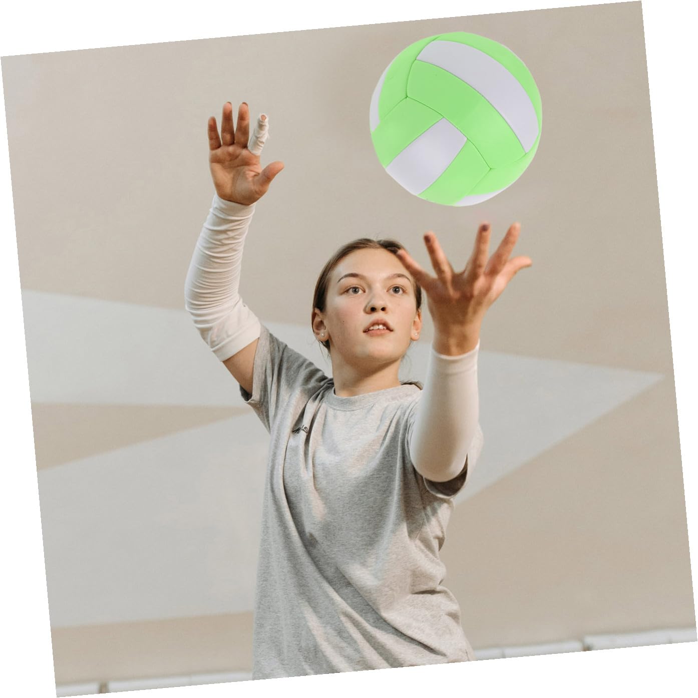 UPKOCH de Voleibol Entrenamiento Interior Equipamiento Deportivo Color Verde Macaron y Blanco para Práctica y Duradero y Visible la