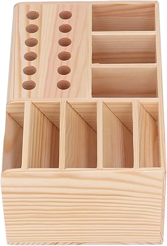 Miniatura 6 de Wooden Craft Tool Box, Synthetic Wood Classified Storage Brush Paint Organizer Tool Parts Box