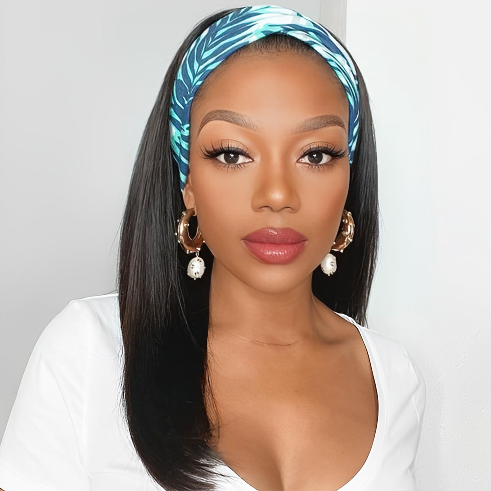 AISI QUEENS Short Bob Headband Wigs Human Hair for Black Women - Bob,Glueless,14 Inch