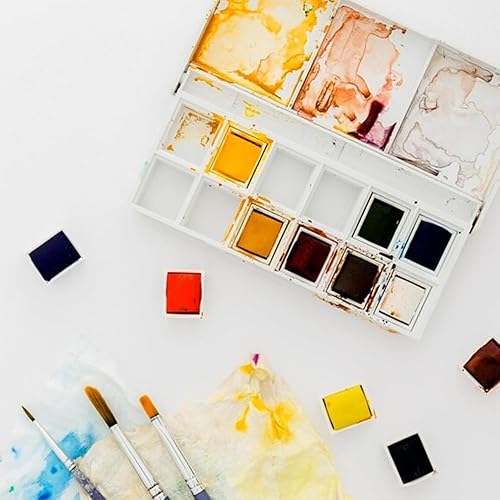 Miniatura 7 de Juego de 100 bandejas de acuarela con rayas magnéticas, de plástico blanco, vacío, para artistas, para bricolaje, acuarela, óleos o acrílicos,