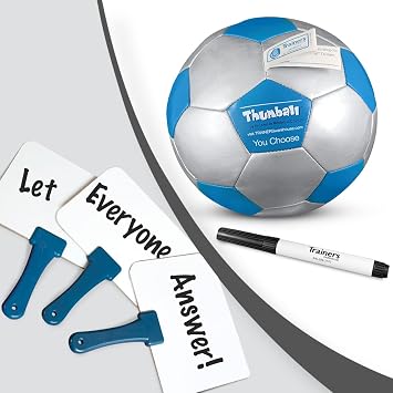 Trainers Warehouse Create-Your-own Thumball 6" & Quick Response White Board, Dry-Erase Marker & Mini-Eraser Combo