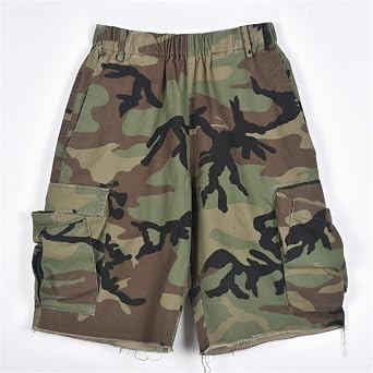 Famnbro Women Camo Shorts Cargo Trendy Camouflage Army Fatigue Shorts