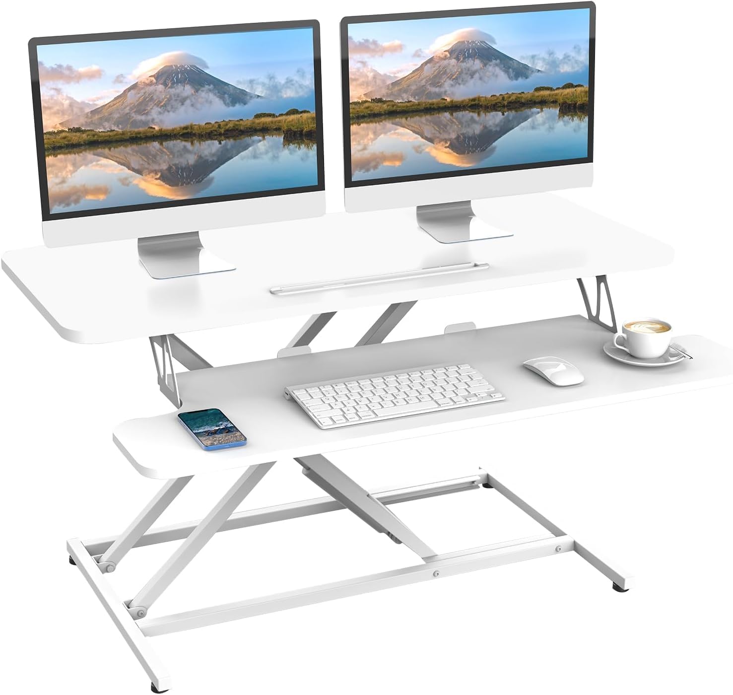 Standing Desk Converter, 36"/91cm Wide Height Adjustable Quick Sit to Stand Up Desk Riser for Dual Monitor
