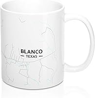 Vista 1 de Blanco, Texas TX Map Mug (11 oz)