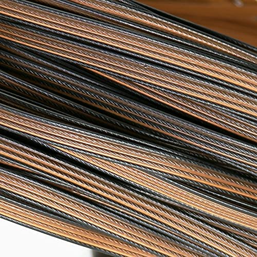 Soezy15m (48 Ft) Gradient PE Flat Rattan Weaving, Synthetic Rattan Repair Knit Material Plastic Rattan for DIY Home Furniture, Chair Table, Storage Basket (Coffee Gradients with Lines)