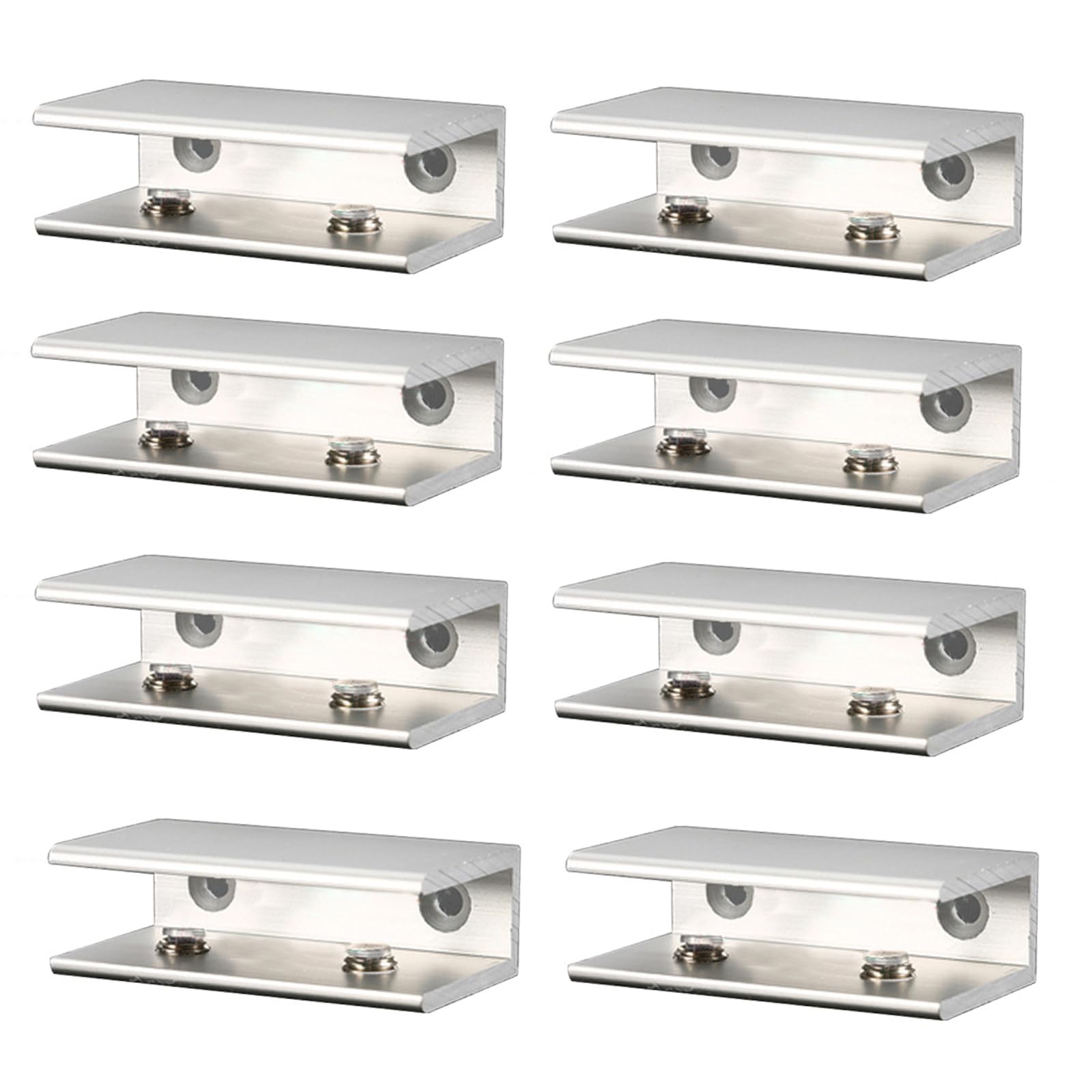 8Pcs Glass Shelf Bracket Aluminum Alloys Square Glass Clamps Clip Holder Bracket for Wall Mounted Enduring Aluminum Alloys Shelf Clamps Clip
