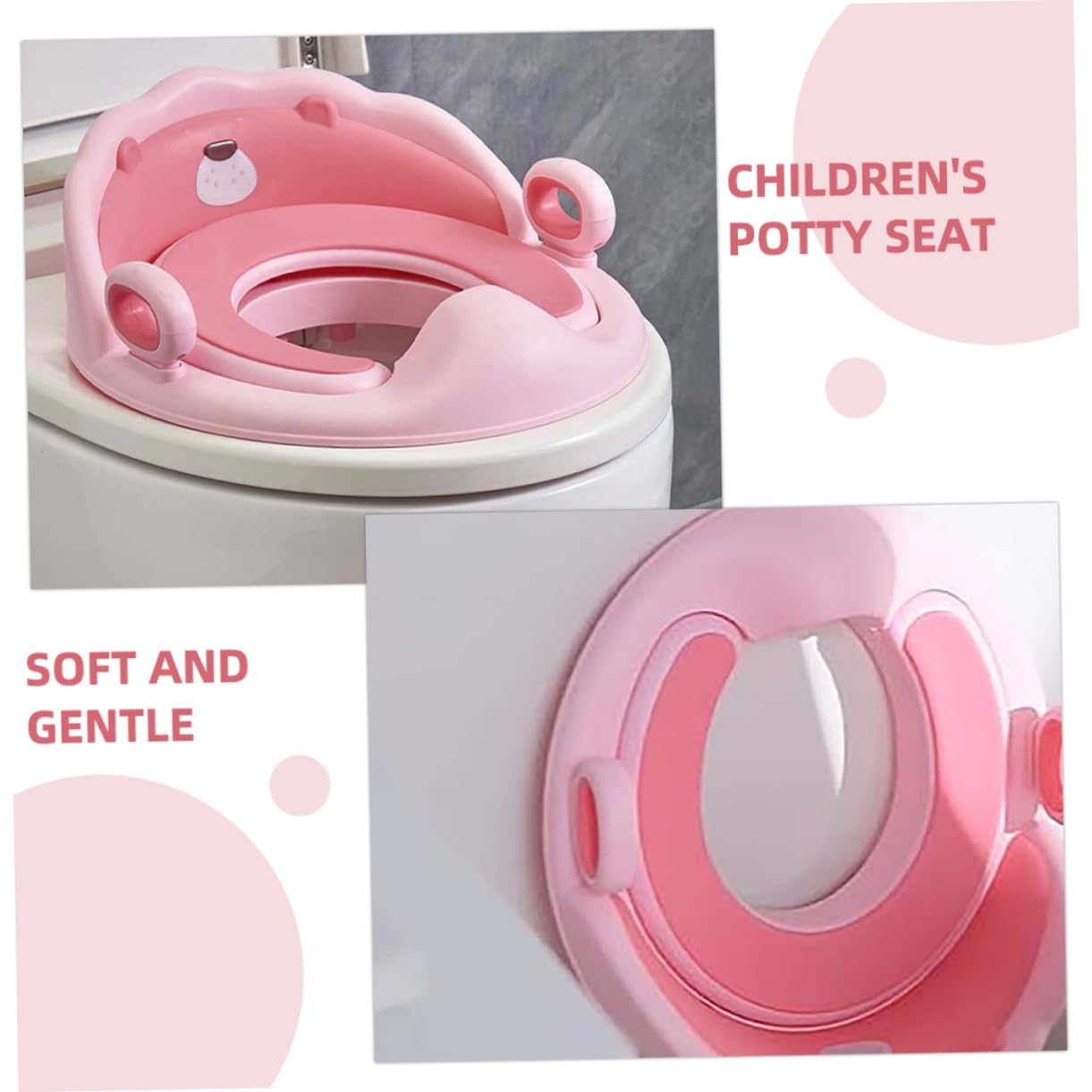 Sedia Riduttore Wc per Ragazzo Ragazza Rosa con Scala Rimovibile | Materiali Pp e Tpe, Cuscino Morbido a Superficie Liscia, Forma Leone con Copri Seduta Incluso