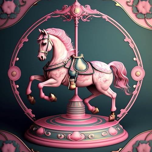 Miniatura 1 de 200 piezas de rompecabezas, rompecabezas de madera de la serie artística de carrusel rosa, sin polvo, perfecto entrelazado, adecuado para decoración