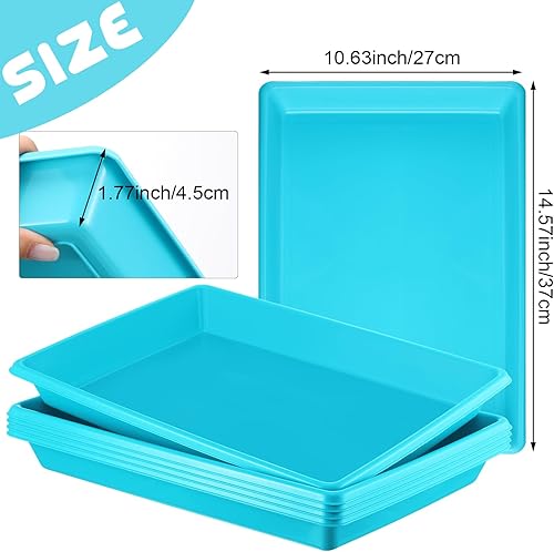 Miniatura 10 de Maitys 15 bandejas de plástico para actividades artísticas y bandejas organizadoras de 14.57 x 10.63 x 1.77 pulgadas, bandeja de almacenamiento para