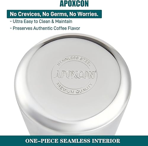 Miniatura 6 de Cafetera de acero inoxidable con perilla de vidrio resistente y mango de madera maciza ignífuga y boquilla sin goteo, cafetera para acampar en