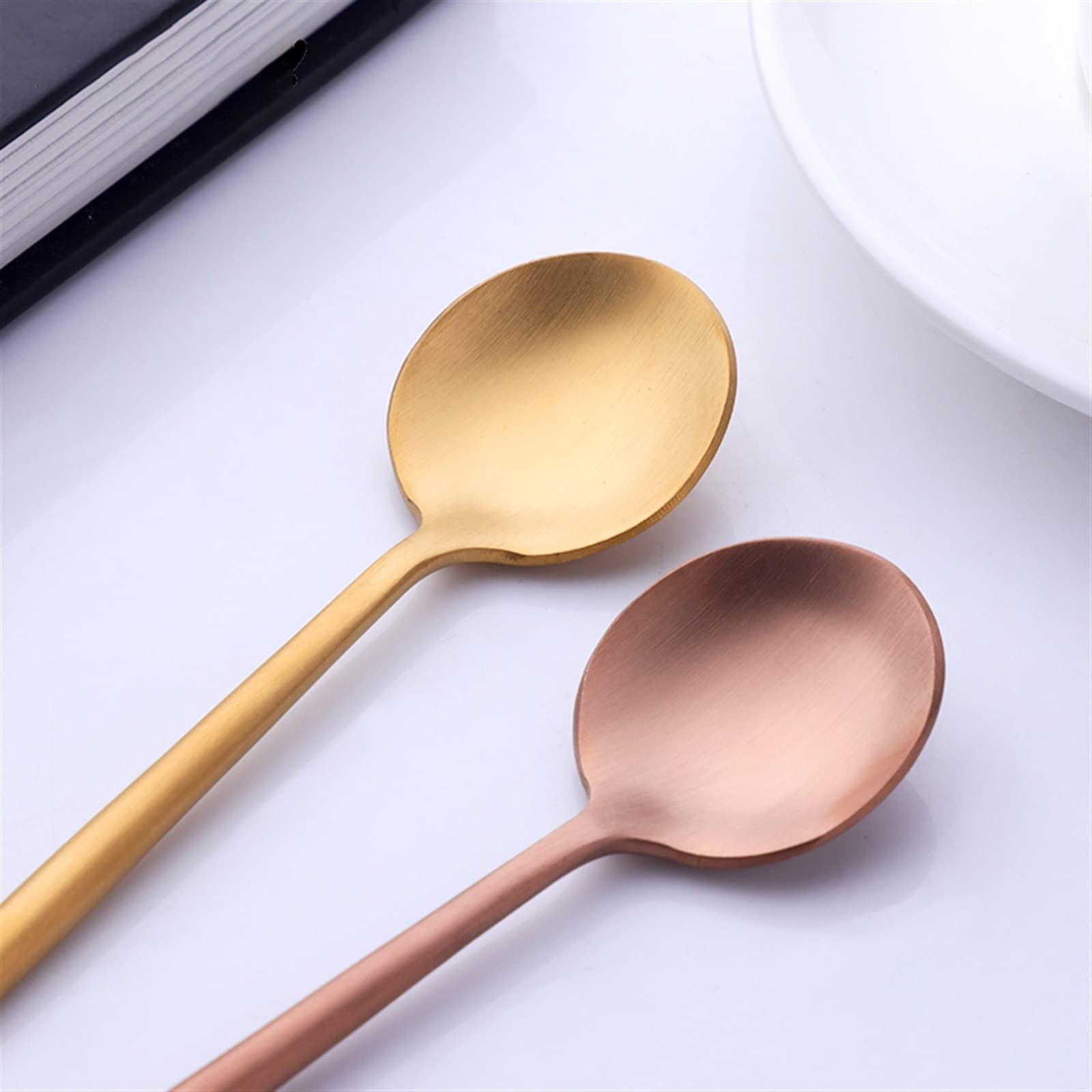 JINGYAN Teelöffel Colorful Portuguese Tea Spoons Stainless Steel Tableware Cutlery Unique Gold Small Dessert Spoon Silver Mini Coffee Scoop