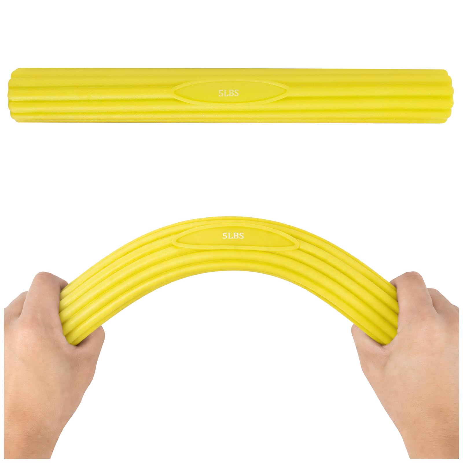 Resistance Bar, Twist and Flex Exercise Bar for Pain Relief for Tennis Elbow and Golfer’s Elbow (Yellow)