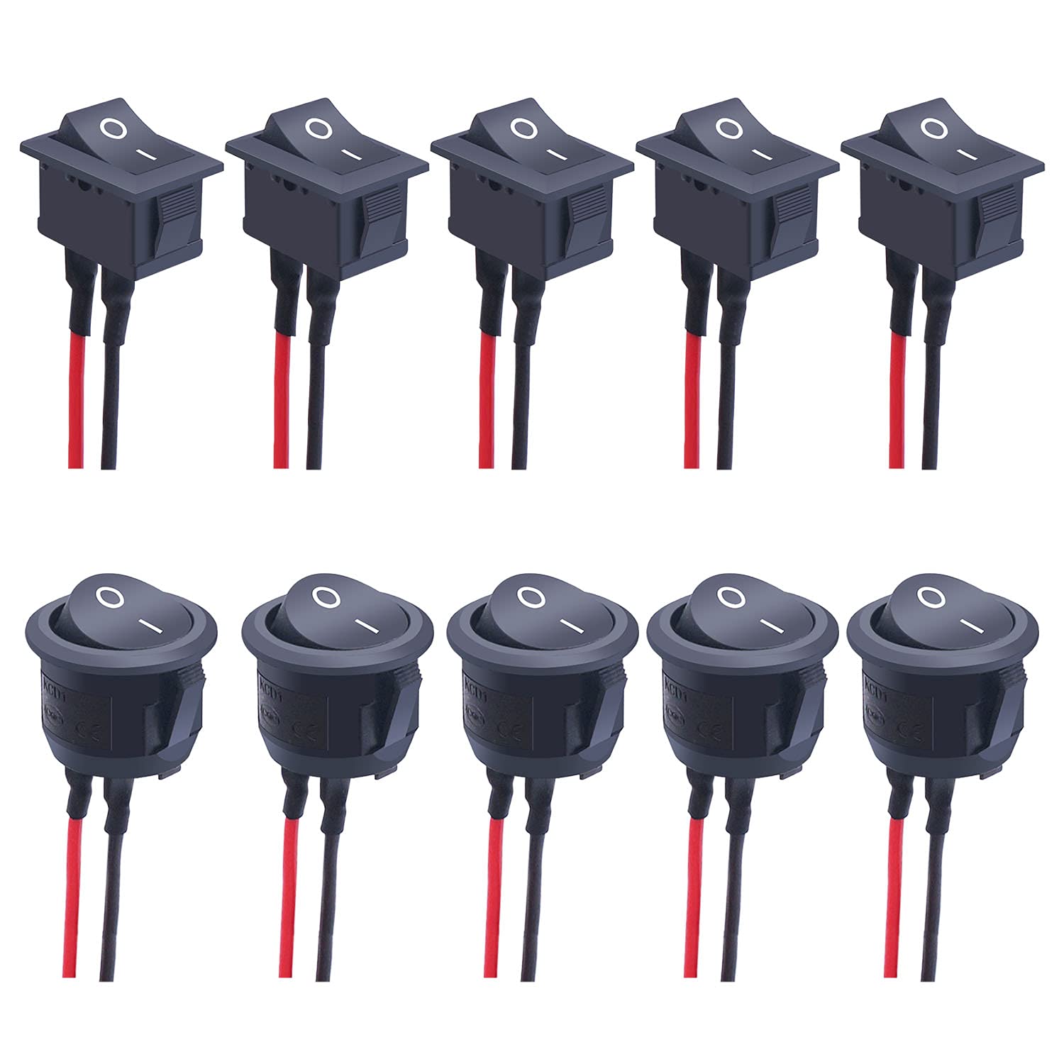 Interruttore A Bilanciere Rotondo Impermeabile 5Pcs - ON/OFF/ON SPDT 3 Pin, 250V 6A - Per Elettrodomestici, Auto E Barche - Foto 9