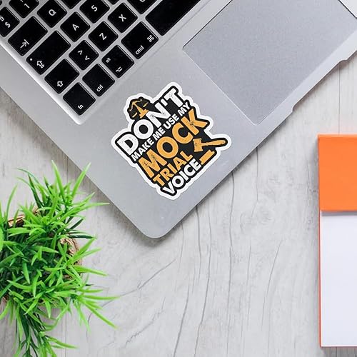 Miniatura 3 de LECATI Calcomanías de abogado de voz con texto en inglés "Don't Make Me Use My Mock Trial Voy, calcomanías de juicio falso, calcomanías de juicio