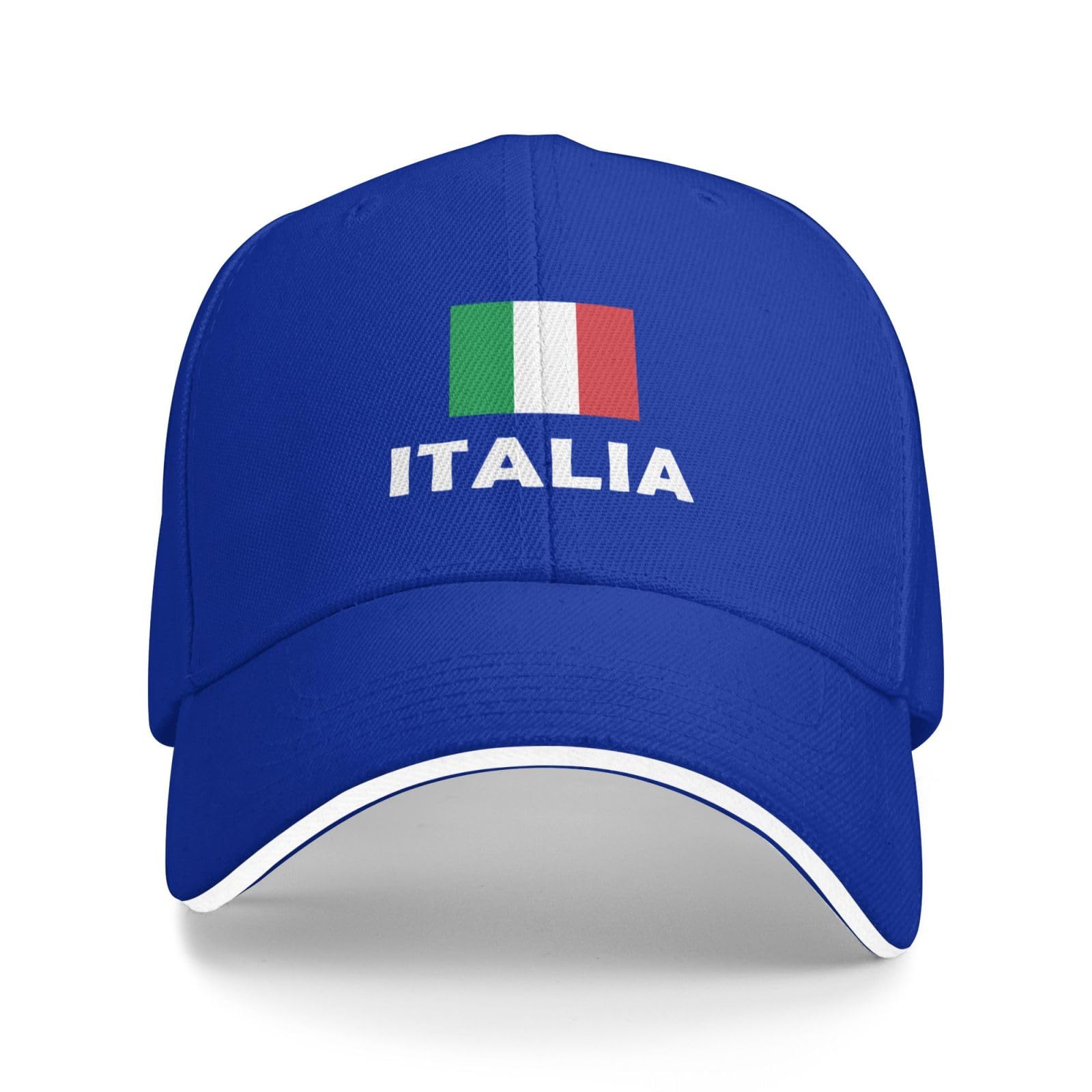 Melbrakin Italia Flag Hats Sandwich Cap Adjustable Casquette Dad Hat Unisex Classic Baseball Caps Blue